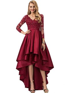 Anniversary Dress Ideas, Burgundy Background, Dresses Dinner Party, Dresses Dinner, Up Theme, Beaded Applique, Mother Of The Bride Dress, Party Wear Dresses, Wedding Bridesmaid Dresses