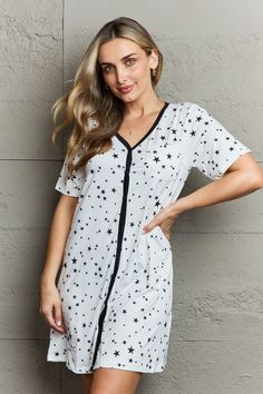 The perfect blend of relaxation and elegance for your bedtime routine. Crafted with care and attention to detail, this sleepwear dress is designed to provide you with a luxurious sleep experience like no other. Made from high-quality, soft, and breathable fabric, our sleepwear dress ensures maximum comfort throughout the night. The button-down design allows for easy wearing and removal, making it convenient for lounging or getting ready for bed. The short sleeves provide just the right amount of Night Wear Dress, Sleepwear Dress, Sleep Dress, Baywatch, Bedtime Routine, Night Wear, Maxi Dress Formal, Formal Evening Dresses, Basic Style