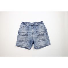 Vintage 90s Streetwear Mens 34 Distressed Above Knee Cargo Denim Shorts Jorts Mens Shorts Distressing and fading front and back Mens size 34 Measurements are: 17 inches across the waist laid flat 7 inch inseam 18 inches from top to bottom Blue Cotton US Shipping is FREE Canada is $15 and International is $24 Check out my other items in my store! PR45 Y2k Denim Blue Shorts With Pockets, Y2k Denim Shorts With Pockets, Denim Blue Cargo Pocket Jean Shorts, Denim Blue Jean Shorts With Cargo Pockets, Denim Utility Cargo Shorts, Medium Wash Cargo Shorts, Vintage Jean Shorts With Pockets For Streetwear, 90s Denim Shorts For Streetwear, Y2k Denim Blue Jean Shorts With Pockets