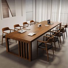 Description: This classic solid wood conference table serves as a spacious centerpiece for any meeting room or office space. Crafted with enduring quality, the table boasts a timeless design, combining elegance and functionality. Its generous size provides ample space for productive discussions, negotiations, and collaborative sessions, fostering an environment conducive to fruitful exchanges. With its sturdy construction and classic allure, this table not only enhances the aesthetics of the roo Office Conference Table, Conference Table Design, Wood Conference Table, Meeting Room Table, Long Desk, Modern Minimalist Living Room, Edge Banding, Wood Model, Room Desk