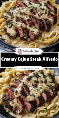 creamy cajun steak alfredo is an easy dinner recipe