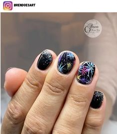 Fire Works Nail Design, Bonfire Nail Designs, Disney Firework Nails, Firework Nail Design, Fireworks Nail Art, Bonfire Night Nails, Fire Work Nails, Firework Nails Design, Fireworks Nails Design