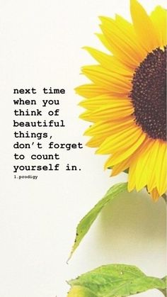 a sunflower with a quote about being yourself