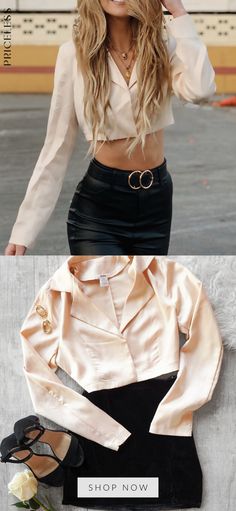 Slip on the chicest #croptop you'll ever own! This #satinblazer #cropblazer styles so perfectly with some #veganleatherpants for an edgy look, or a #miniskirt for a super fem look!  #letsbepriceless #beauty #style #womensfashion2020 #womensapparel #streetstyle #ootd #ootddress #stylingtips #sweateroutfit #winterfashion #winteroutfit #womensfashion #womensoutfit #outfitideas #stylinginspo #casualoutfit #lookbook Trendy Gold Blouse For Spring, Trendy Fitted Gold Blouse, Gold Fitted Top For Day Out, Fitted Gold Top For Day Out, Blazer Crop, Over The Knee Boot Outfit, Satin Blazer, Ootd Dress, Oversized Knitted Sweaters