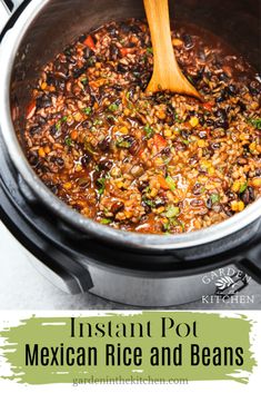 instant pot mexican rice and beans recipe with text overlay