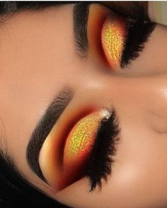 900+ Creative eye makeup ideas in 2022 | eye makeup, makeup, creative eye makeup Yellow Eye Makeup, Maquillage Yeux Cut Crease, Yellow Makeup, Orange Makeup, Cute Eye Makeup, Makeup For Black Skin, Eye Makeup Pictures, Smink Inspiration