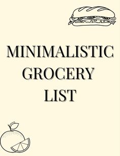 an image of a book with the title'minimalistic grocery list '