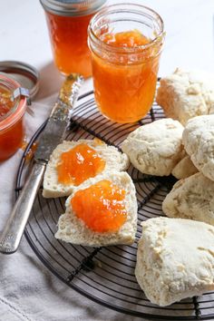 scones with jam and butter on a plate