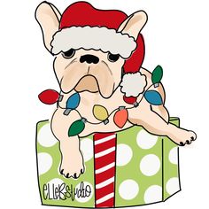 an image of a dog in a christmas present box