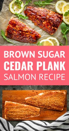 brown sugar cedar plank salmon recipe with lemons and herbs