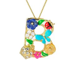 Personalize your look with this eye-catching initial pendant from Graziella. Whether you choose your initial or that of a loved one, it's sure to be a go-to favorite any time you want a splash of beautiful color. You'll love all of the compliments! Featuring multi gemstones in a floral arrangement, it's finely crafted in 23K yellow gold plated sterling silver. The 17" chain has a 2" extender to ensure it perfectly complements your style. Wear it any time you want to instantly elevate your style Graziella Necklace, Yellow Plates, Tourmalinated Quartz, Necklace Clasps, Phantom Quartz, Initial Pendant, Rutilated Quartz, Rock Crystal, Necklace Sizes