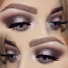 Trucco Smokey Eye, Grey Eye Makeup, Makeup Cantik, Make Up Designs, Wedding Hairstyles And Makeup, Ideal Makeup, Grey Makeup, Makeup For Blue Eyes