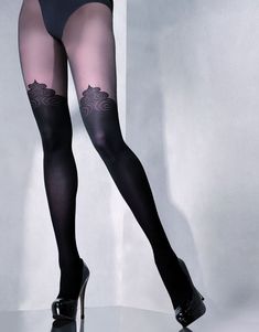 Extremely beautiful Gabriella Fantasia Demi Tights in Black.  A really sensual pair of tights, lovely to wear. Exclusive fancy 40 Denier tights.   In 3 sizes. Material 85% Polyamide,15% Elastane. Product code GABFANTDEMI389NERO-G  Please note due to hygiene reasons we cannot accept returns on any hosiery tights, stockings, hold-ups etc unless there is a manufacturing fault.  FREE UK SHIPPING 7 Inch Heels, Best Party Dresses, Smart Casual Wardrobe, Dance Tights, Lace Bands, Stockings And Suspenders, Lace Garter, Stocking Tights, Thigh High Stockings