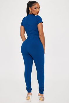 Available In Black And Navy. Jumpsuit High Neck Short Sleeve Zipper Back Closure Legging Stretch Compression Rib 86% Rayon 14% Spandex Imported | Malia Snatched Jumpsuit in Navy Blue size 1X by Fashion Nova 2 Piece Jumpsuit, Search By Photo, Navy Jumpsuit, Navy Fashion, Black And Navy, 2 Piece, Fashion Nova, High Neck, Jumpsuit