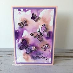 a birthday card with butterflies on it