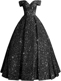 Black Glittery Ball Gown, Sparkly Quinceanera Dresses, Ball Gown Quinceanera Dresses, Formal Wedding Gown, Dresses A Line, Prom Dresses For Teens, Sequin Prom Dresses, Fashion Toys, Dresses For Teens