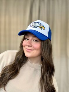 Live Oak Sequined Eagle trucker hats are here! Available in royal blue or black with a mesh back. Perfect for all sports activities! Features: Sequin Embroidery Custom Trucker Hats, Everyday Purse, Sequin Embroidery, Live Oak, Beaded Headband, Tassel Bracelet, All Sports, Beaded Purses, Sequins Embroidery