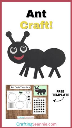 an ant craft is shown with the words ant on it and a free printable template