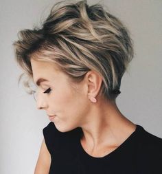 Balayage Short, Thick Hair Cuts, Blond Balayage, Pixie Haircut For Thick Hair, Hair Haircuts, Haircut For Thick Hair, Short Hairstyle, Short Hair Haircuts