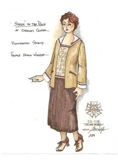 Singin' in the Rain (Studio worker). The Ordway Center. Costume design by Gregory A. Poplyk. 2009 Lina Lamont, Rain Costume, Costume Drawing, Costume Renderings, Costume Sketches, Costume Design Sketch, Movie Design, Singing In The Rain, Musical Theater