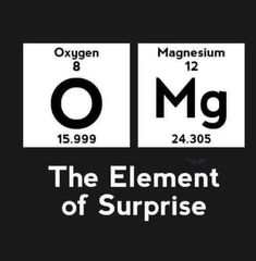 the element of surprise is shown in black and white, with an image of two different elements