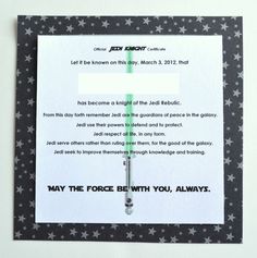 a piece of paper with an image of a force beam on it and the words may the force be with you always