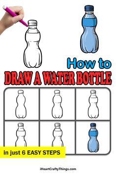 how to draw a water bottle in just 6 easy steps with pictures and instructions for kids