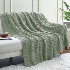 PRICES MAY VARY. Soft Acrylic Fabric: The knitted throw blankets are made of 100% high-quality acrylic fabric, providing a soft and comfortable touch. Compared with wool materials that require professional care, high-quality acrylic is stronger and has a longer service life. Multifunctional Design: The special knitting process makes the soft throw blanket have a rich diamond line design and a classic modern style, which blends well with the home decoration. The soft throw blanket is very suitabl Cable Knit Throw Blanket, Cable Knit Throw, Decorative Throws Blanket, Knit Throw, Knit Throw Blanket, Couch Throws, Chair Bed, Soft Throw Blanket, Blanket Soft