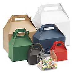 four different colored boxes with lids and handles