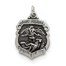 Size: 22 mm long x 15 mm wideMetal: Sterling SilverFinish: Satin, Die struck, Antique finishFree U.S. Shipping for orders over $50 Protected by our 30-Day Risk Free Returns! St Michael Pendant, Saint Michael, Bracelet Mens, Hot Jewelry, Gift Sets For Women, Jewelry Making Tutorials, Religious Jewelry, St Michael, E Bay