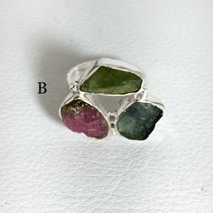 Handmade Artisan 925 Solid Sterling Silver RING with Watermelon Tourmaline RING - DETAILS: A - size 6.75 , 20x20 mm B - size 6 , 22x18 mm ( All sizes - us ) MATERIAL: Solid Sterling Silver MAIN STONE: Watermelon Tourmaline OTHER STONES: Multi Colour Tourmaline STAMP / MARK: 925 CONDITION: New #3010 Only one piece available and ready to ship We bring to you the best quality exclusive handcrafted jewelry. All of these pieces are one of a kind handmade by our artisan team. Each photograph is of the Luxury Artisan Tourmaline Jewelry, Tourmaline Multi-stone Jewelry Gift, Unique Silver Tourmaline Gemstones, Silver Tourmaline Multi-stone Rings, Artisan Silver Multi-stone Gemstones, Rough Gemstone Jewelry, Watermelon Tourmaline Ring, Rainbow Moonstone Ring, Tourmaline Ring