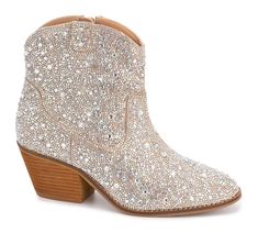 Step out in style with Corkys Shine Bright Booties in stunning silver. These booties elevate any outfit with their shiny metallic finish, while providing all-day comfort. Make a statement and shine bright in these luxurious booties. Approx. 2" heel. Dress Ankle Boots, Bright Shorts, Blue By Betsey Johnson, Beaded Cuff Bracelet, Tan Boots, Western Boots Women, Dress Boots, Boots Ankle, Cool Boots