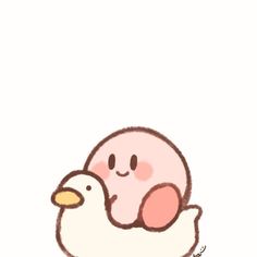 a drawing of a duck with a smiley face on it's back, sitting in front of a white background