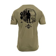 MOS Apparel offers unique customized t-shirts that display pride in each Army MOS/Branch. These shirts proudly display the Unit, Company, and Battalion on the front, an MOS/Branch info-graphic on the back, and a Unit/MOS identification on the left sleeve. Additional custom designs can be available upon request. Sizes are standard army issue coyote shirts. Discounts can be offered when ordering in quantities of 30 or greater. Khaki Graphic Tee With Graphic Print, Military Style Cotton T-shirt With Crew Neck, Military Style Crew Neck T-shirt For Streetwear, Military Style Cotton T-shirt With Short Sleeves, Military Crew Neck T-shirt For Streetwear, Military Style Cotton Short Sleeve T-shirt, Military Crew Neck T-shirt, Military Style Cotton T-shirt With Graphic Print, Military Style Camouflage Cotton Shirt