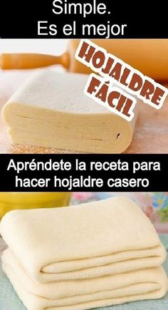 three different types of bread stacked on top of each other with the words simple, es el mejor hoadre faci