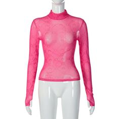 Please refer to our sizing chart for a guideline when choosing a size. 5 business days order processing time. 90% polyester 10% spandex Trendy High-stretch Mesh Top For Party, Trendy High Stretch Mesh Top For Party, High Stretch Trendy Mesh Top For Party, Y2k Long Sleeve Stretch Mesh Top, Y2k Top With Mesh Long Sleeves, Y2k Style Stretch Mesh Top With Long Sleeves, Y2k Stretch Mesh Top With Long Sleeves, Y2k Mesh Party Top, Fitted Turtleneck Mesh Top For Winter