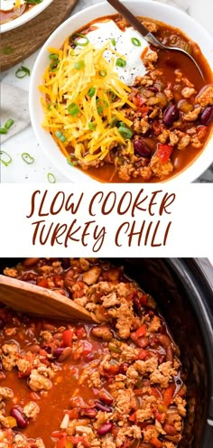 slow cooker turkey chili is an easy and delicious meal