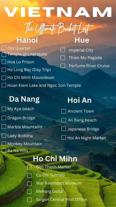 the vietnam bucket list with mountains in the background