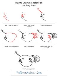 how to draw an angler fish in 6 easy steps step by step instructions for beginners