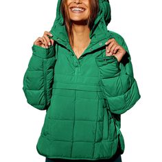 LOVEMI  WDown jacket Green / S Lovemi -  Hooded Cotton Coat Jacket Women Oversized Winter Coat, Quilted Pullover, Oversized Puffer Jacket, Oversized Puffer, Hooded Winter Coat, Puffer Jacket Women, Cotton Coat, Oversized Pullover, Green Coat