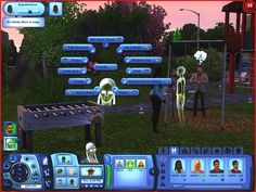 an image of some people playing in the computer game avatars and virtual headsets