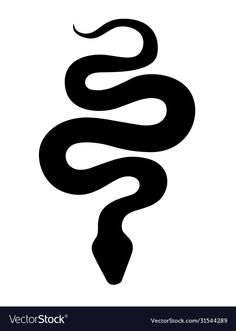 a black and white snake symbol on a white background