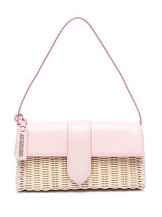 Jacquemus Le Bambino Long, Jacquemus Bag, Designer Shoulder Bags, Pink Beige, Pink Bag, Mini Bag, Calf Leather, Luxury Bags