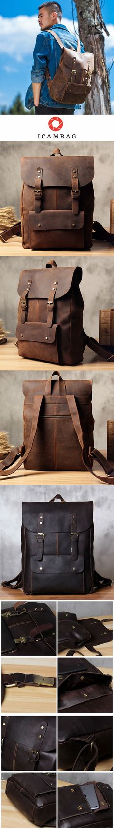 Brown Handmade Vintage Leather School Bag Travel Backpack Laptop Bag Men Bag 9452 Leather Studio, Leather School Bag, Handmade Leather Bags, Laptop Bag Men, Handmade Leather Bag, Men Bag, Backpack Laptop, Leather Armor