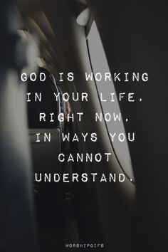 an airplane with the words god is working in your life right now in ways you cannot understand