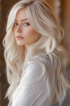 30 Blonde Hair Color Ideas for Fall Winter Balayage - Stylish Hair Ideas Fall Winter Balayage, Winter Balayage, Blonde Long Hair, Hair Color Ideas For Fall, Blonde Shades, Platinum Blonde Hair Color, White Blonde Hair, Blonde Hair Color Ideas