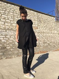 Black Linen Top, Linen Tunic, Black Tunic, Black Linen Shirt, Casual Shirt, Long Top, Flare Top, Cap Black Blouse For Winter Layering, Fitted Black Blouse For Layering, Black Sleeveless Blouse For Fall, Black Linen Shirt, Summer Tunic, Flare Top, Cap Sleeve Top, Linen Tunic, Black Tunic