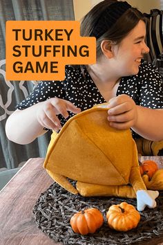 TURKEY GAMES FOR THANKSGIVING IDEAS - Stuffed Turkey Game makes Easy DIY Thanksgiving Family Games, Kids Thanksgiving Party Ideas, Fun Thanksgiving Family Games For Adults and Kids To Play Together, Fun Thanksgiving Games For Teens, Family Games To Play After Thanksgiving Dinner, Thanksgiving Games For Kids At The Kids Thanksgiving Table, or just Thanksgiving Family Party Fun! #thanksgivinggames #turkeygames #thanksgivingparty #partygames Thanksgiving Party For Kids, Kids Thanksgiving Party Ideas, Thanksgiving Minute To Win It Games, Thanksgiving Game Ideas, Family Games For Adults, Thanksgiving Table Games, Games For Thanksgiving, Harvest Party Games, Kids Thanksgiving Table