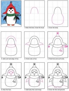 how to draw a penguin step by step with pictures and instructions for drawing the penguin