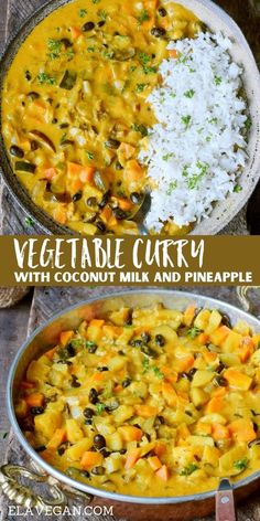 vegetable curry with coconut milk and pineapple